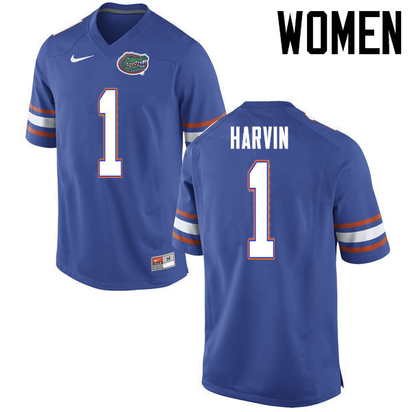 Women Florida Gators #1 Percy Harvin College Football Jerseys Sale-Blue